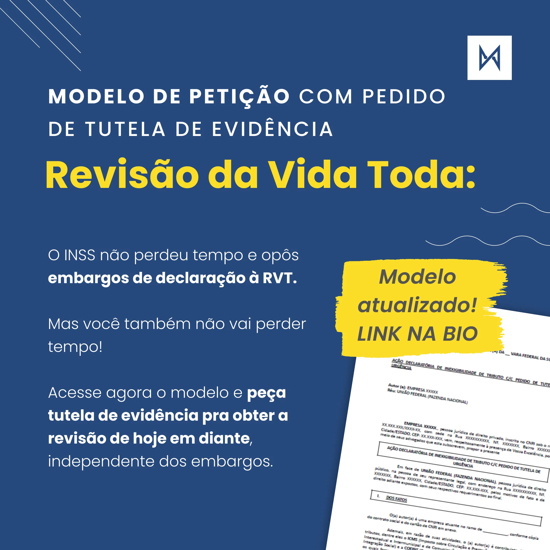 RVT - Modelo de petição exclusivo com pedido de tutela de evidência