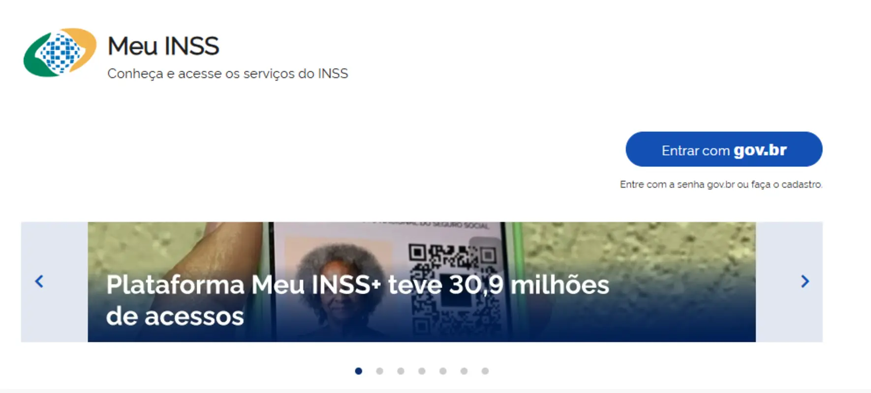 Página inicial Meu INSS