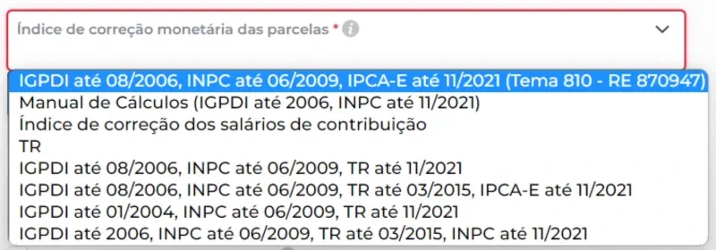 Como calcular correção monetária