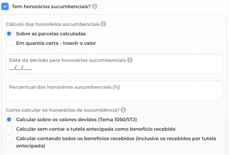Como calcular honorários sucumbenciais