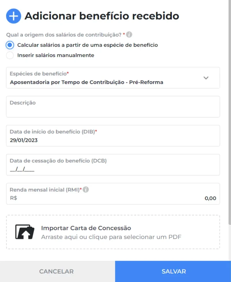 Como adicionar benefícios