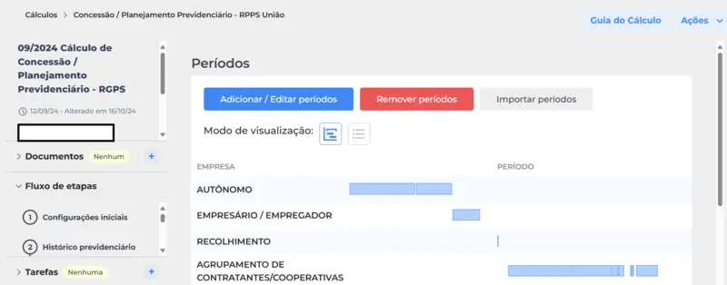 Página Cálculo Jurídico Períodos