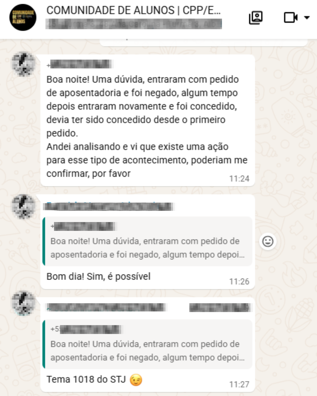 Depoimento de aluno da Comunidade RPPS
