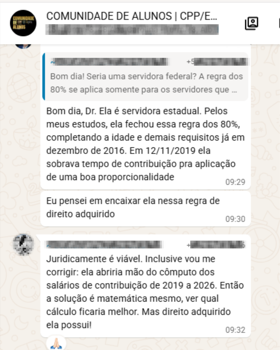 Depoimento de aluno da Comunidade RPPS