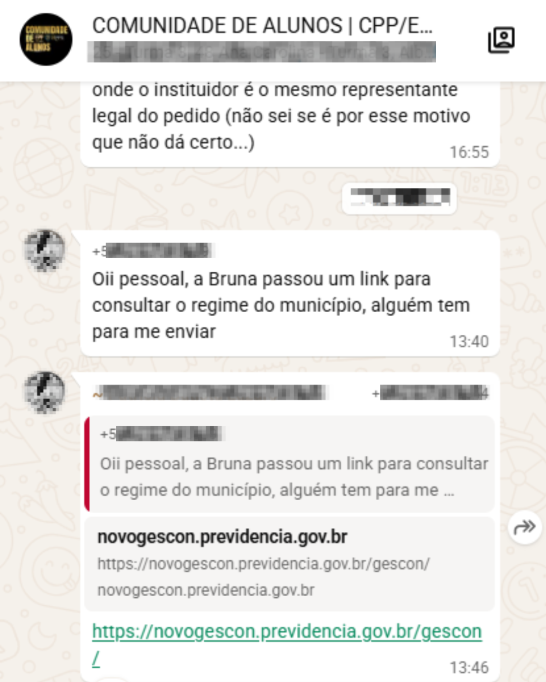 Depoimento de aluno da Comunidade RPPS
