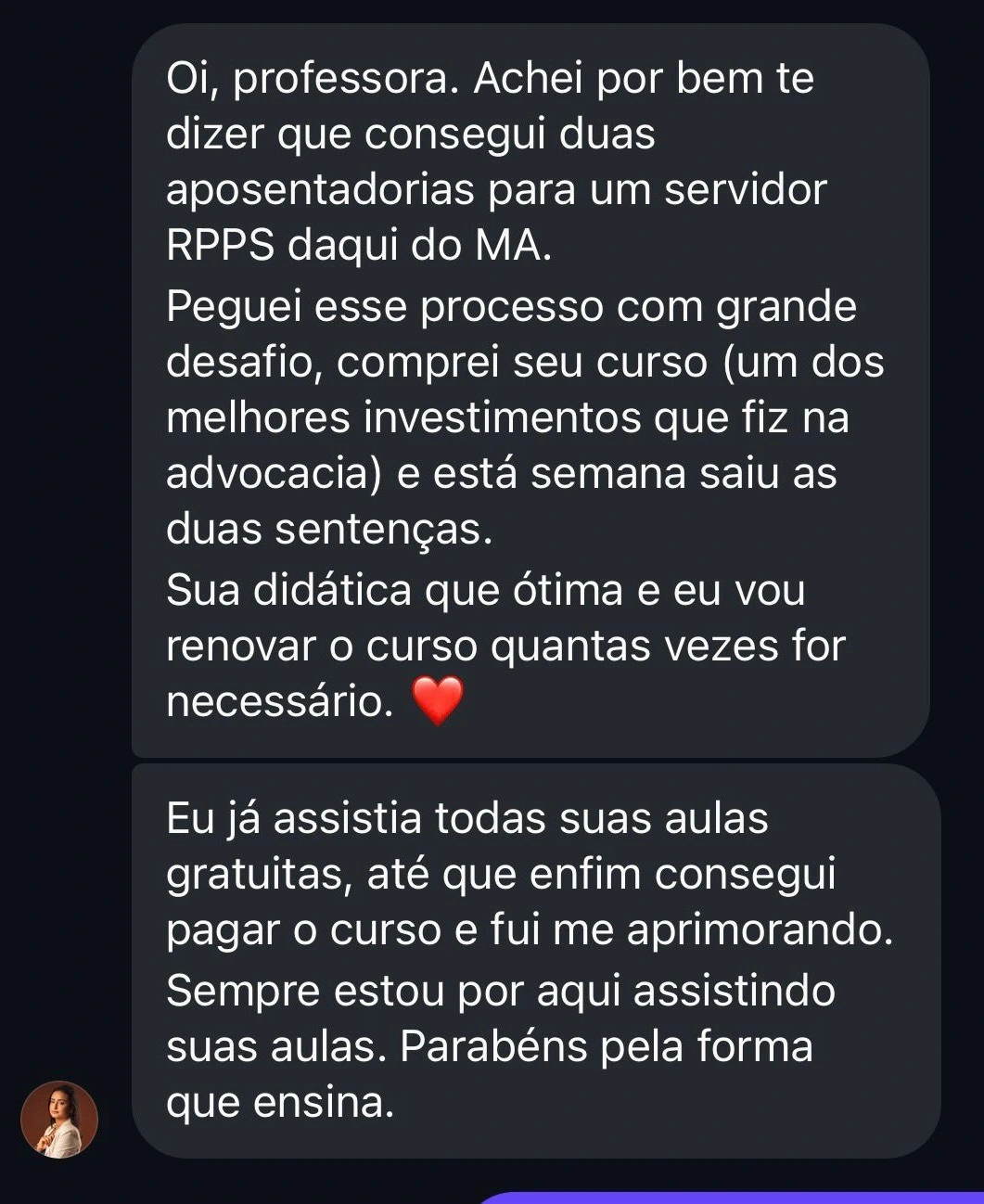 Depoimento Aluno 1