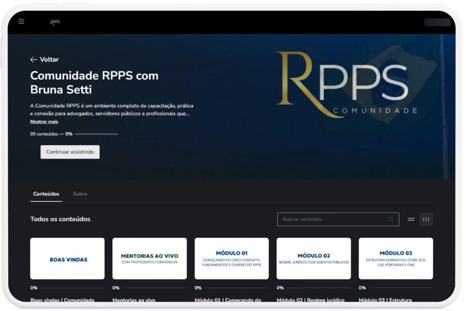 1 ano de acesso à Comunidade RPPS