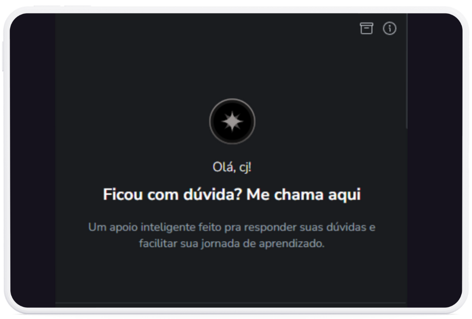 Tela de apresentação da IA